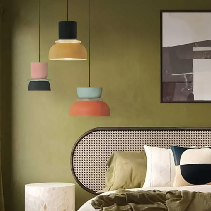 FarbAura: Lampadario in stile nordico – Lampada a sospensione LED designer per interni
