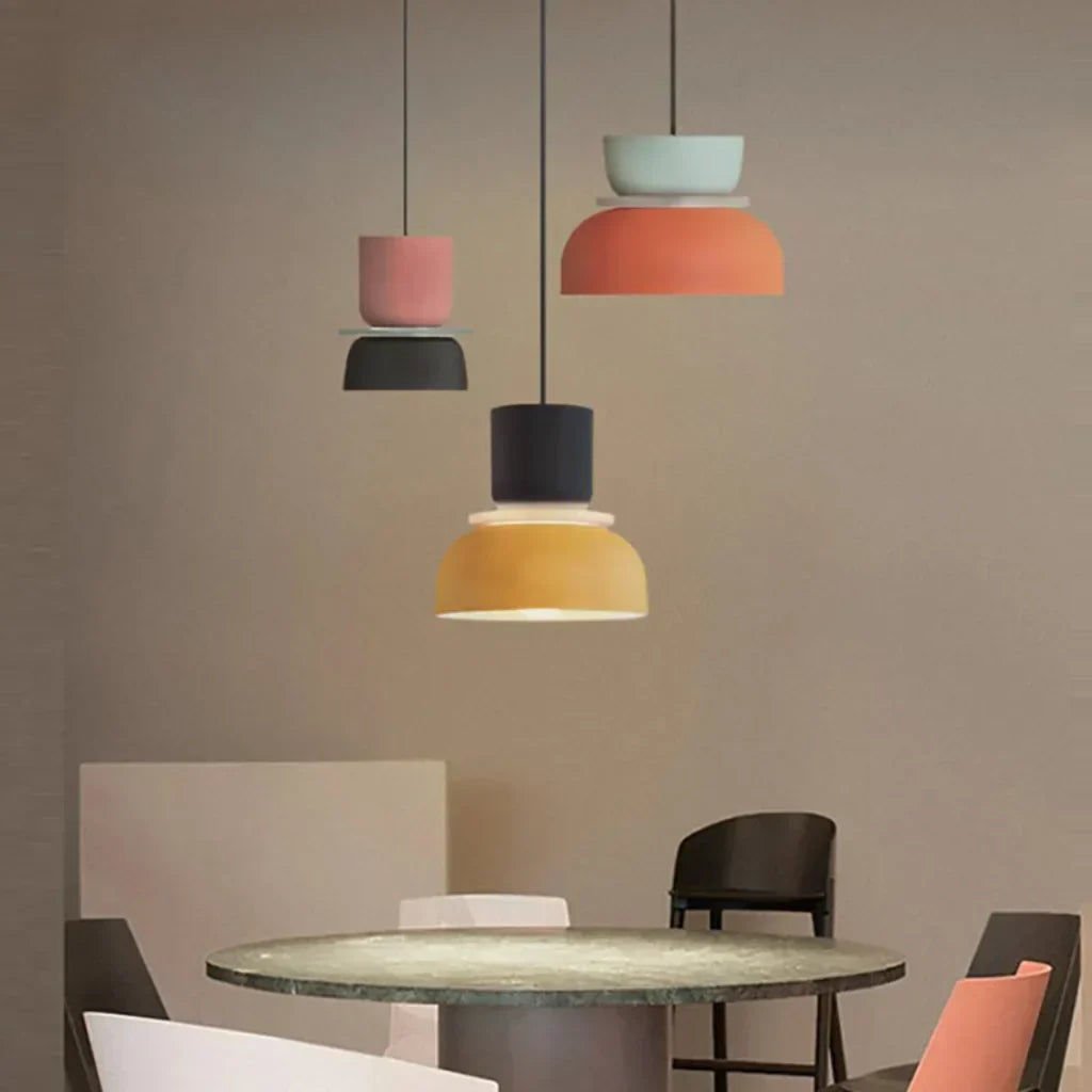 FarbAura: Lampadario in stile nordico – Lampada a sospensione LED designer per interni
