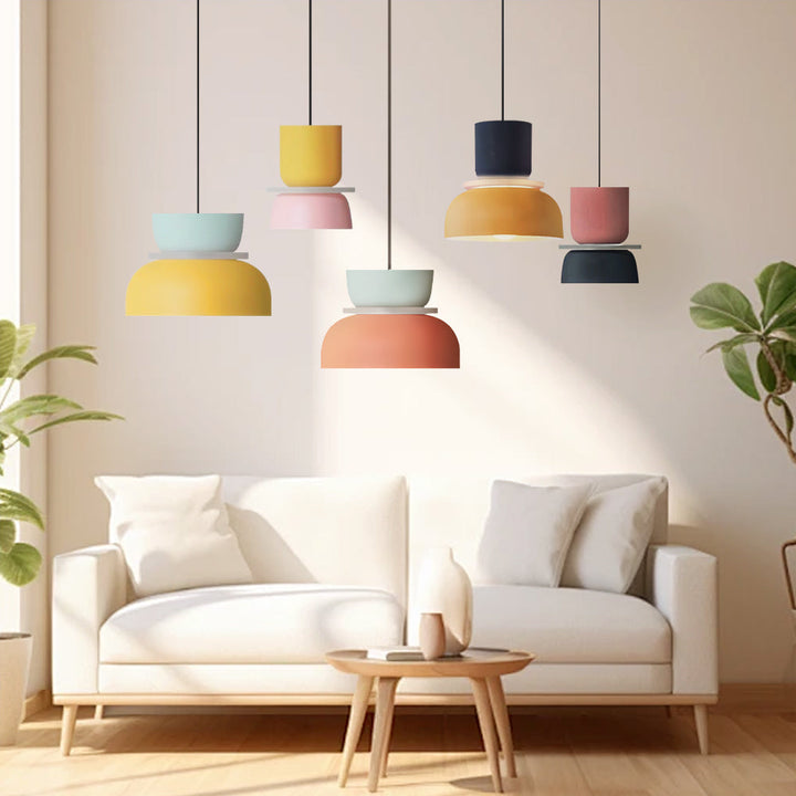 FarbAura: Lampadario in stile nordico – Lampada a sospensione LED designer per interni