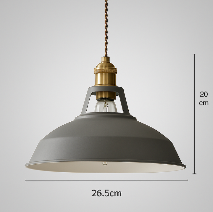FarbGlanz: Lampada a sospensione in metallo industriale LED con cupola colorata – per cucina e sala da pranzo