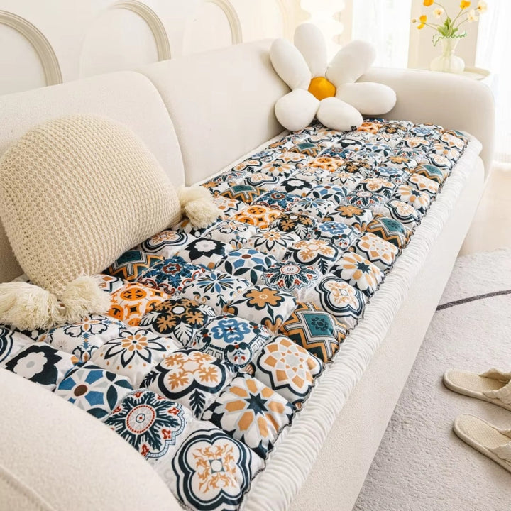 FarbenOase: Rivestimento per divano in stile Boho con motivo trapuntato extra spesso e protezione facile da pulire – per divano e lounge