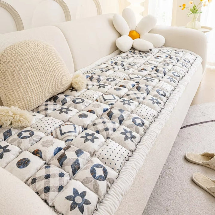 FarbenOase: Rivestimento per divano in stile Boho con motivo trapuntato extra spesso e protezione facile da pulire – per divano e lounge