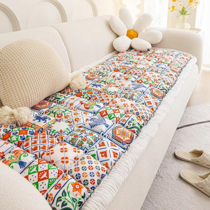 FarbenOase: Rivestimento per divano in stile Boho con motivo trapuntato extra spesso e protezione facile da pulire – per divano e lounge