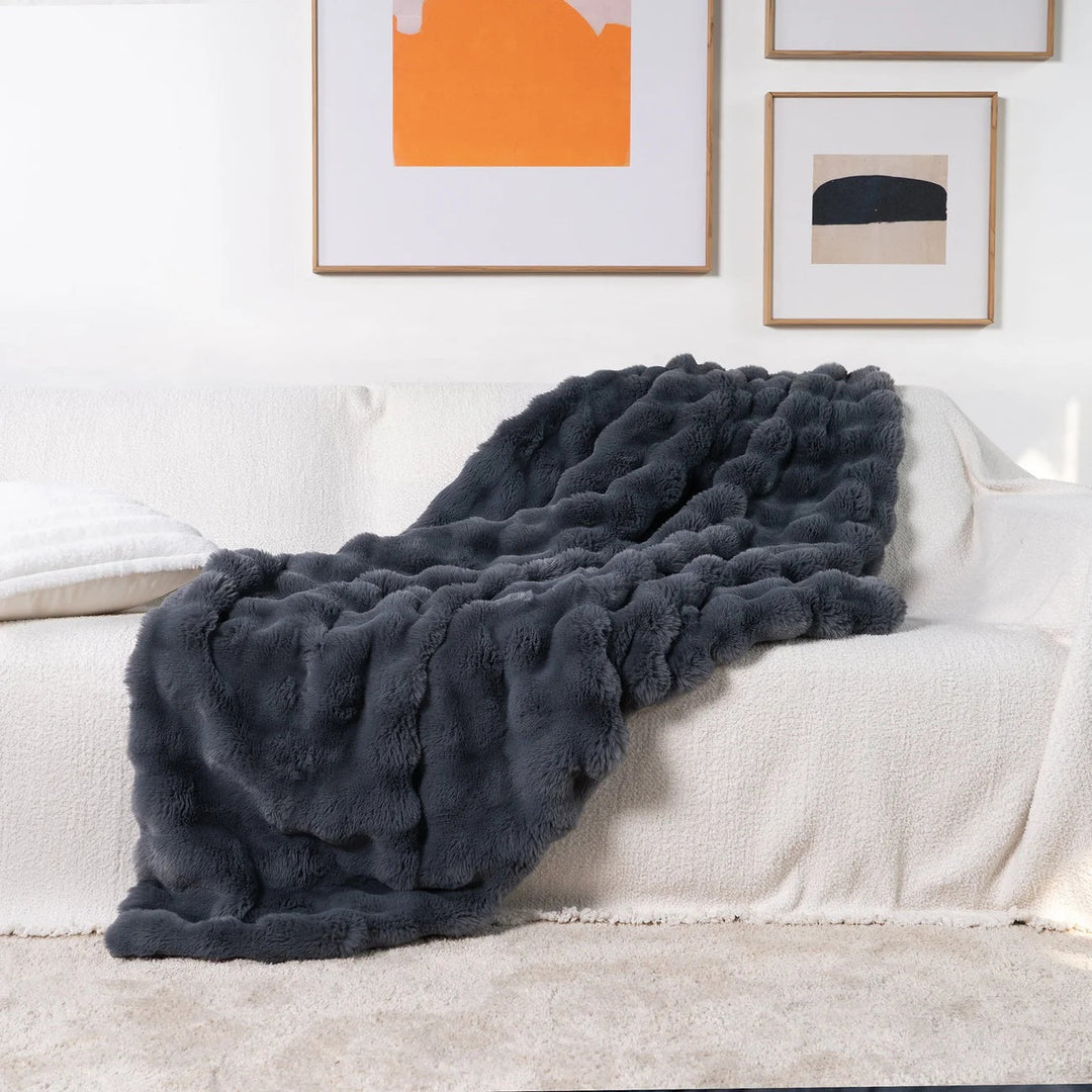 FauxHare: Morbida coperta in pelliccia sintetica – Coperta decorativa in pelliccia morbida per divano e letto