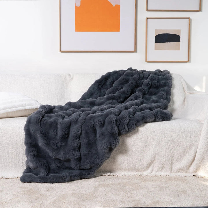 FauxHare: Morbida coperta in pelliccia sintetica – Coperta decorativa in pelliccia morbida per divano e letto