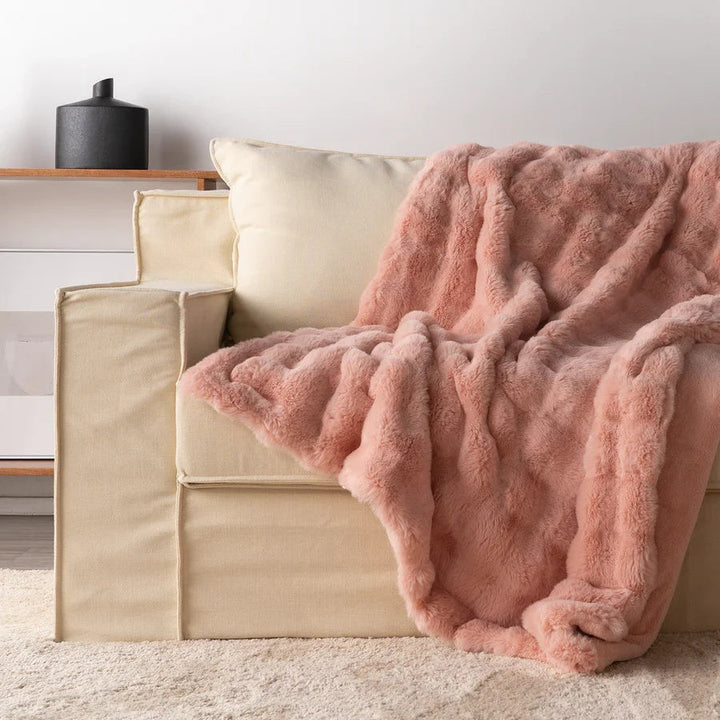 FauxHare: Morbida coperta in pelliccia sintetica – Coperta decorativa in pelliccia morbida per divano e letto