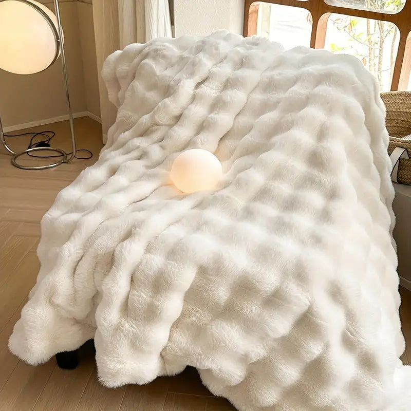 FauxHare: Morbida coperta in pelliccia sintetica – Coperta decorativa in pelliccia morbida per divano e letto