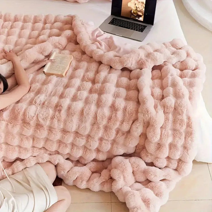 FauxHare: Morbida coperta in pelliccia sintetica – Coperta decorativa in pelliccia morbida per divano e letto