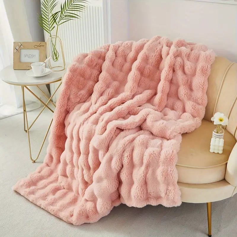 FauxHare: Morbida coperta in pelliccia sintetica – Coperta decorativa in pelliccia morbida per divano e letto