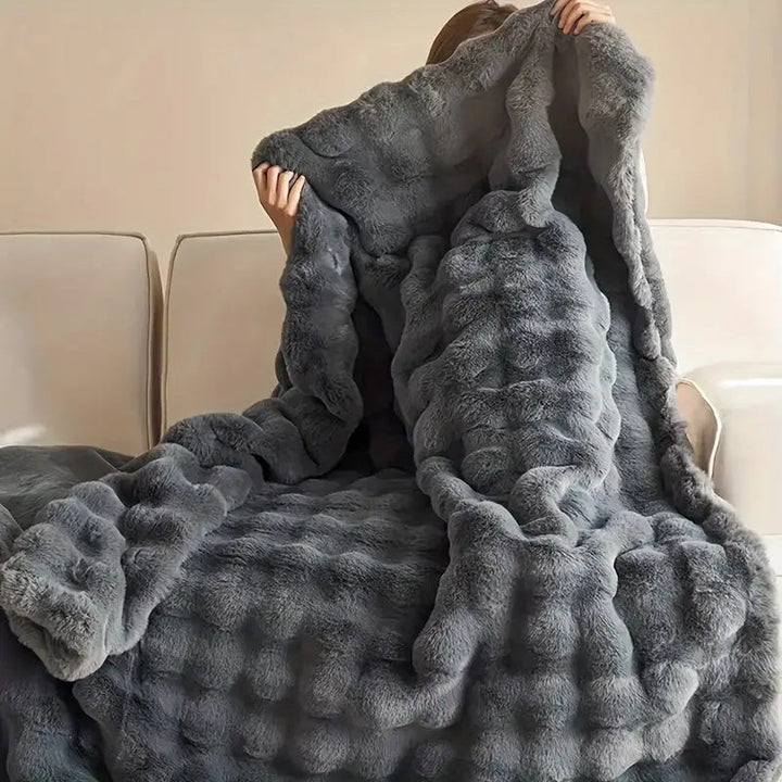 FauxHare: Morbida coperta in pelliccia sintetica – Coperta decorativa in pelliccia morbida per divano e letto