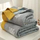 FeldTraum: Coperte in cotone con stampa elegante e struttura reversibile – per camera da letto e divano