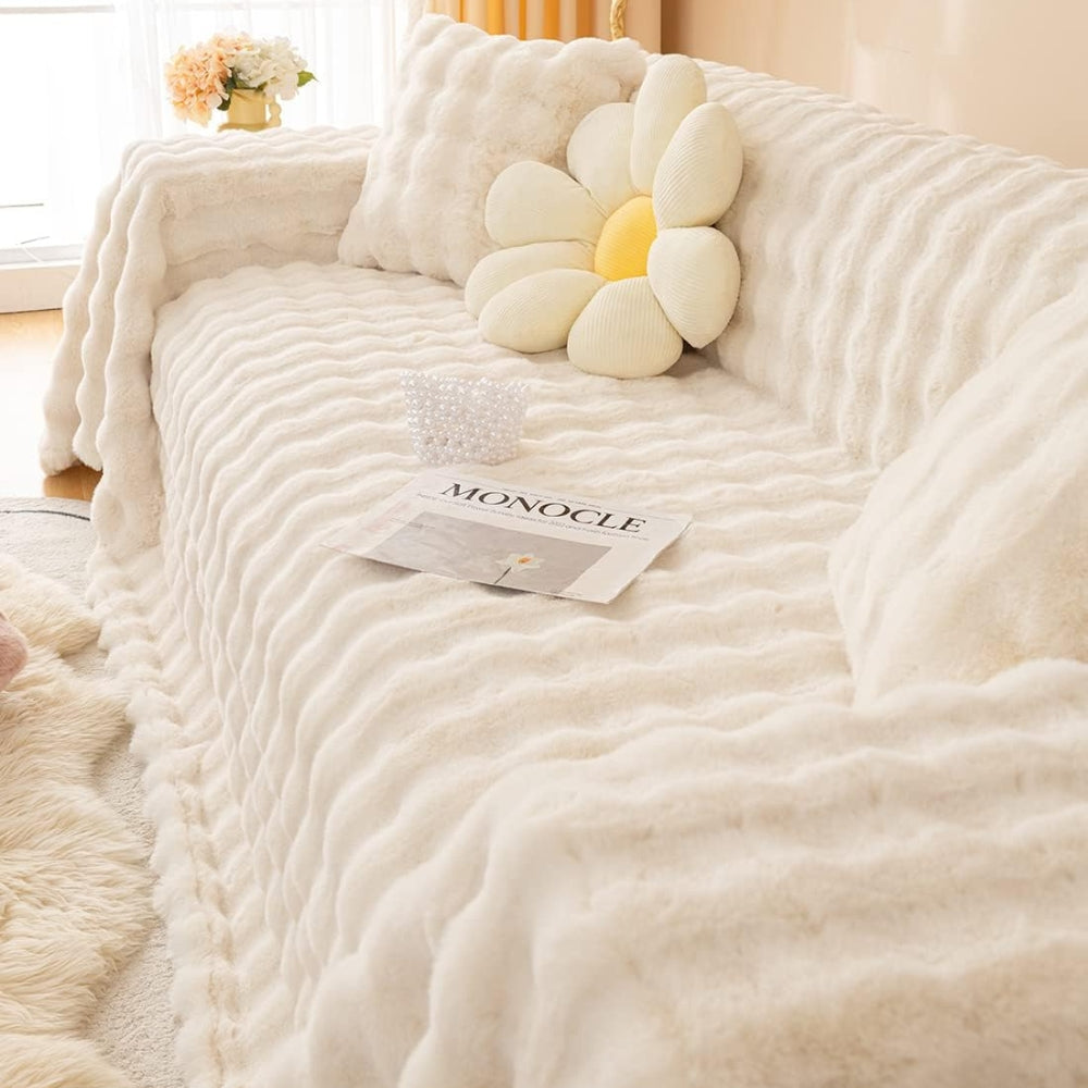 FellEleganz: Copertura per divano in pelliccia sintetica di alta qualità con seduta antiscivolo e comfort lussuoso – per divano e area living