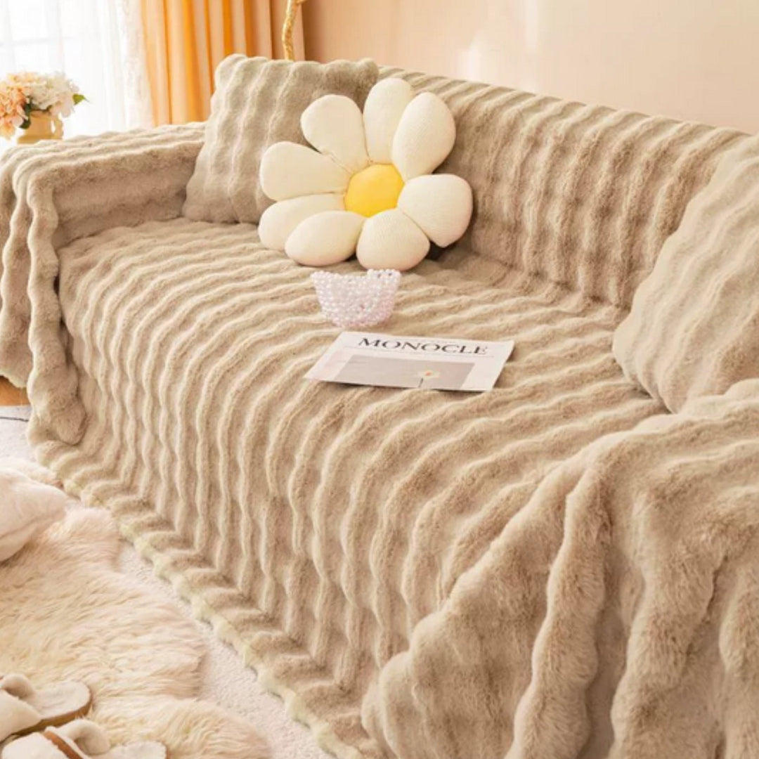 FellEleganz: Copertura per divano in pelliccia sintetica di alta qualità con seduta antiscivolo e comfort lussuoso – per divano e area living