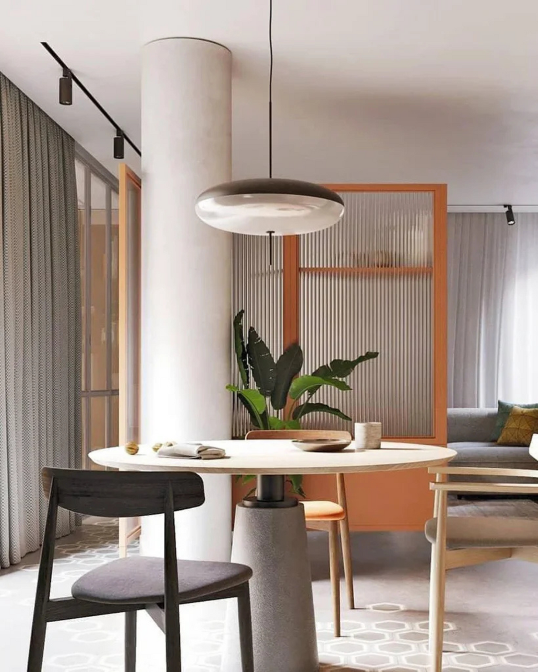 FinsternisLicht: Lampada a sospensione in vetro – elegante lampada con silhouette sospesa, lussuosa per camera da letto e ufficio