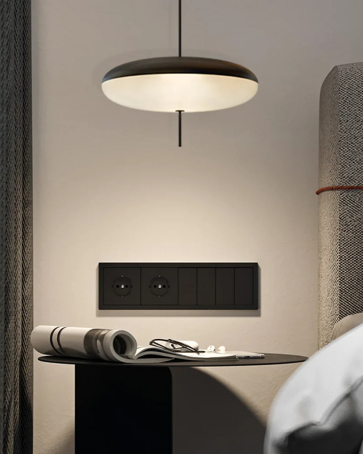 FinsternisLicht: Lampada a sospensione in vetro – elegante lampada con silhouette sospesa, lussuosa per camera da letto e ufficio