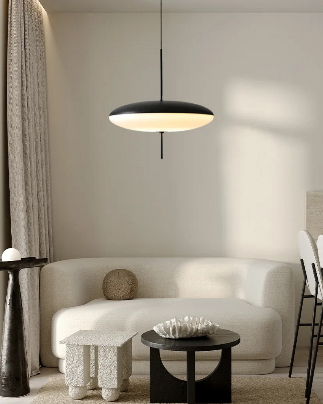 FinsternisLicht: Lampada a sospensione in vetro – elegante lampada con silhouette sospesa, lussuosa per camera da letto e ufficio