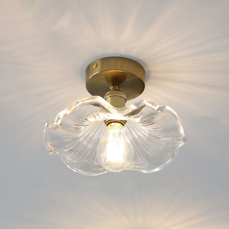 FioriLux: Lampada da soffitto in vetro a forma di fiore – Luce LED elegante per soggiorno e camera da letto