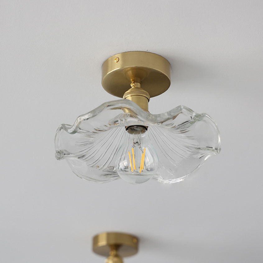 FioriLux: Lampada da soffitto in vetro a forma di fiore – Luce LED elegante per soggiorno e camera da letto
