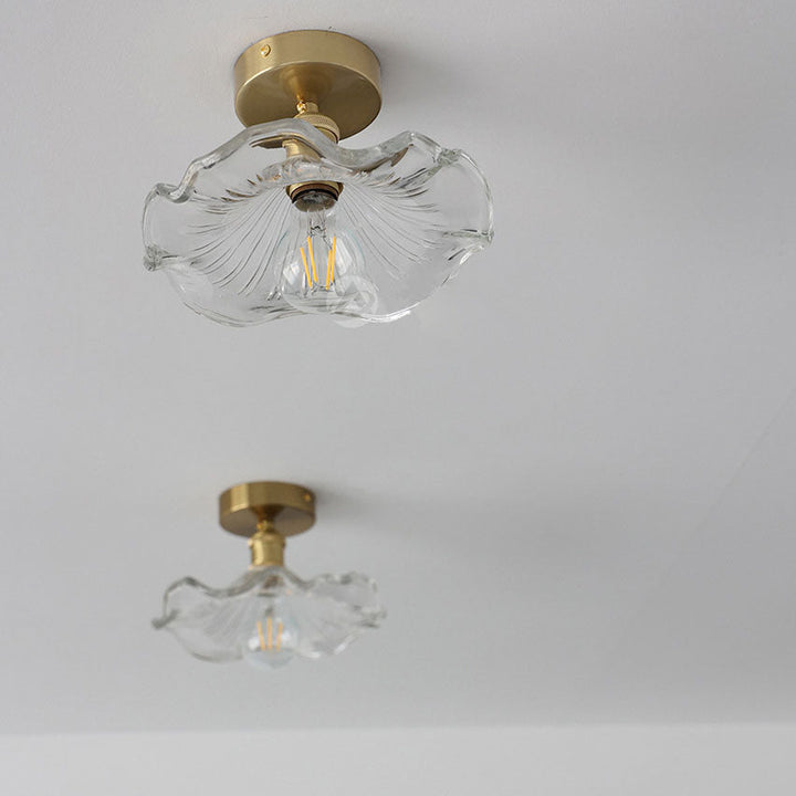 FioriLux: Lampada da soffitto in vetro a forma di fiore – Luce LED elegante per soggiorno e camera da letto