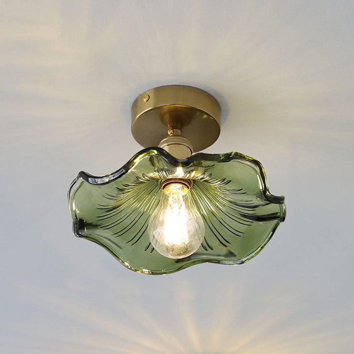 FioriLux: Lampada da soffitto in vetro a forma di fiore – Luce LED elegante per soggiorno e camera da letto