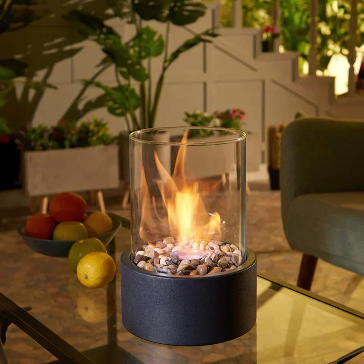 FlammaGlow: Stufa da Tavolo Portatile in Bioetanolo – Fuoco Decorativo Senza Fumo per Interni ed Esterni