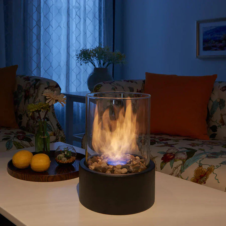 FlammaGlow: Stufa da Tavolo Portatile in Bioetanolo – Fuoco Decorativo Senza Fumo per Interni ed Esterni
