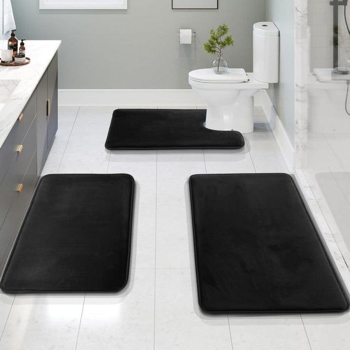 Set di tappetini da bagno antiscivolo 3 pezzi