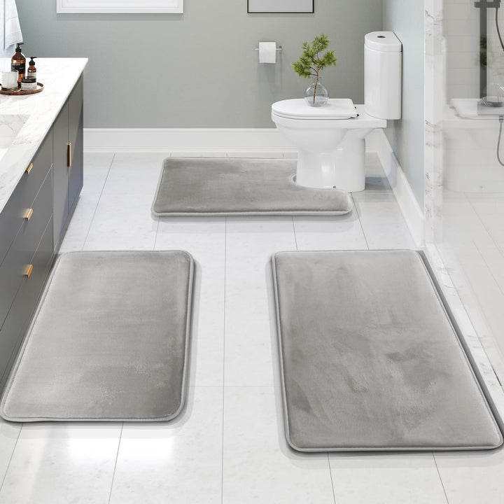 FlauschWunder: Morbido Tappetino da Bagno in Memory Foam Antiscivolo – Set da 3 pezzi