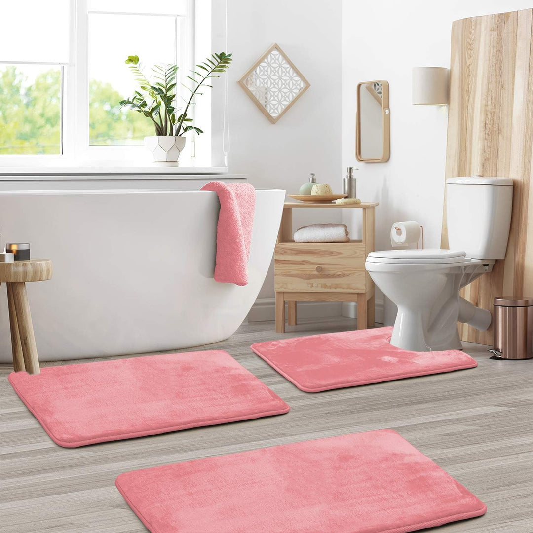 Set di tappetini da bagno antiscivolo 3 pezzi