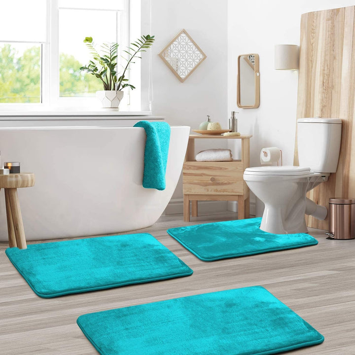 Set di tappetini da bagno antiscivolo 3 pezzi