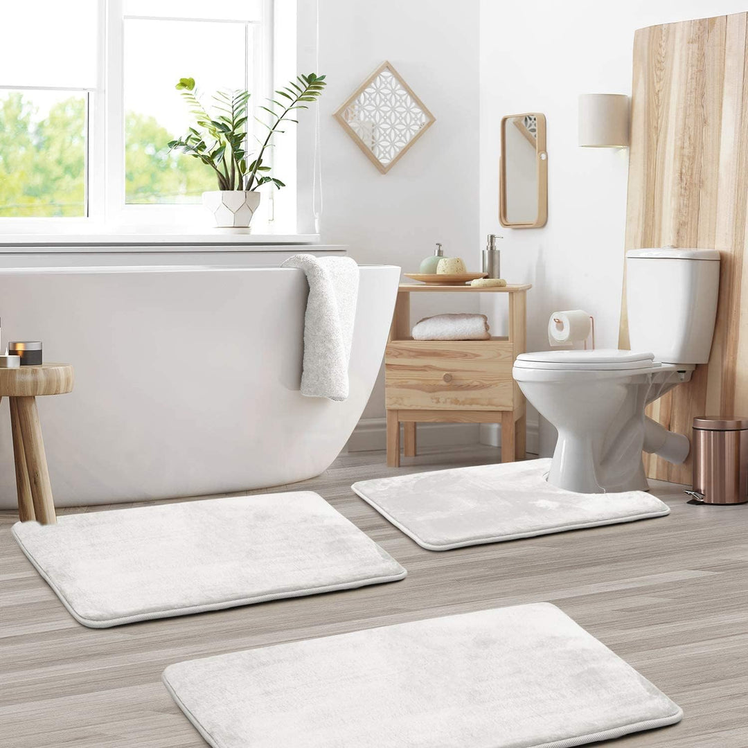 FlauschWunder: Morbido Tappetino da Bagno in Memory Foam Antiscivolo – Set da 3 pezzi