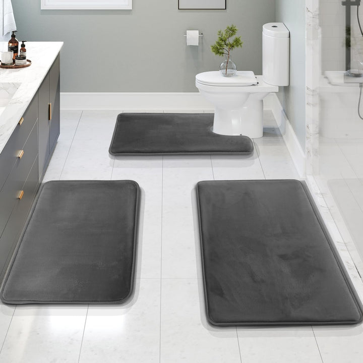 Set di tappetini da bagno antiscivolo 3 pezzi