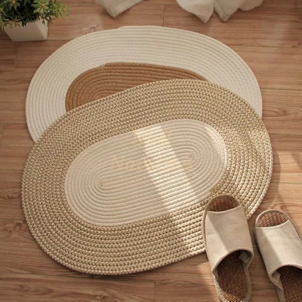 FlechtZauber: tappetino decorativo ovale – robusto, facile da mantenere &amp; design intrecciato in canapa per camera da letto e terrazza