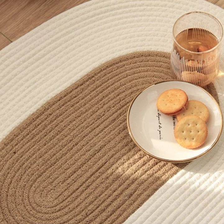 FlechtZauber: tappetino decorativo ovale – robusto, facile da mantenere &amp; design intrecciato in canapa per camera da letto e terrazza