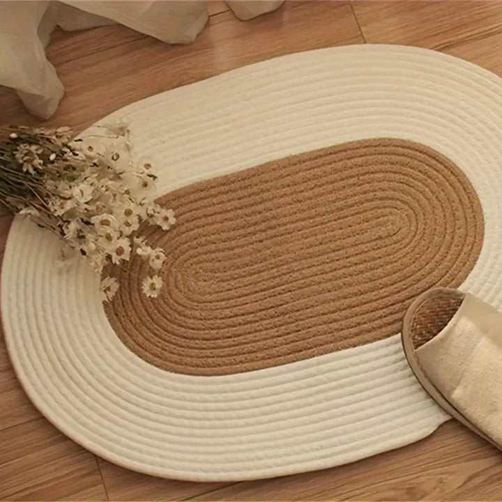 FlechtZauber: tappetino decorativo ovale – robusto, facile da mantenere &amp; design intrecciato in canapa per camera da letto e terrazza