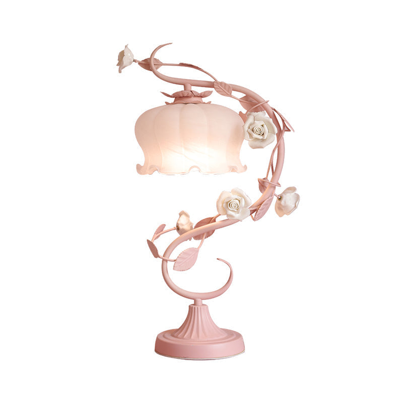 Fleuréa: Lampada romantica a rose sotto vetro – Elegante lampada decorativa per camera da letto e soggiorno