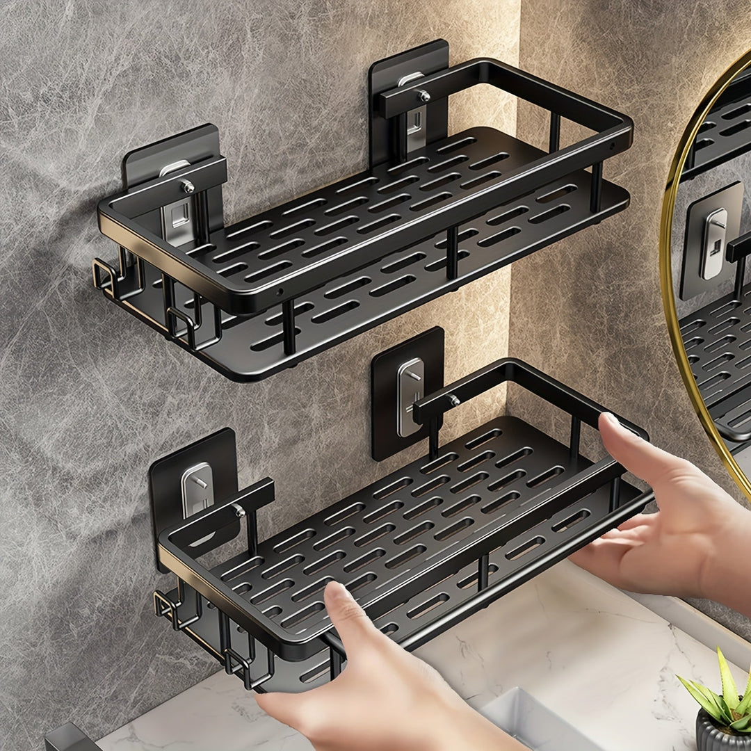FlexAlu: Mensole da Parete per Bagno – mensola in alluminio spaziale durevole, sospesa e resistente alla ruggine in set da 2 per l&