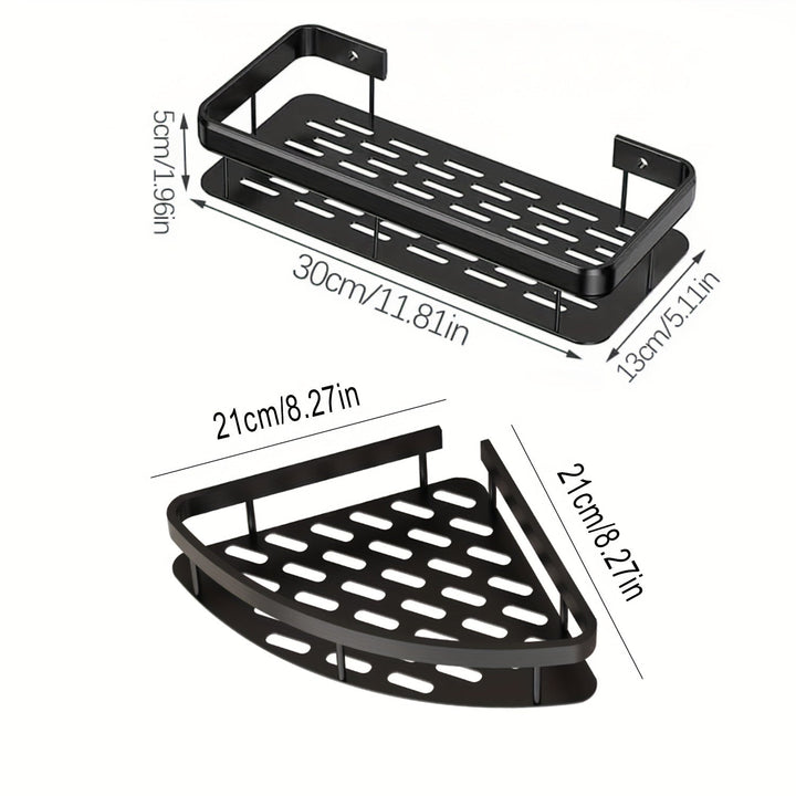 FlexAlu: Mensole da Parete per Bagno – mensola in alluminio spaziale durevole, sospesa e resistente alla ruggine in set da 2 per l&