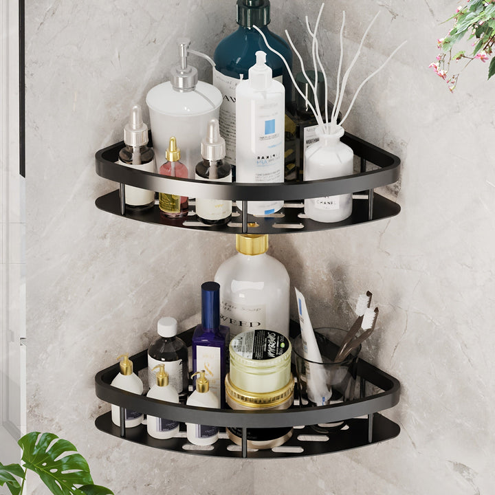 FlexAlu: Mensole da Parete per Bagno – mensola in alluminio spaziale durevole, sospesa e resistente alla ruggine in set da 2 per l&