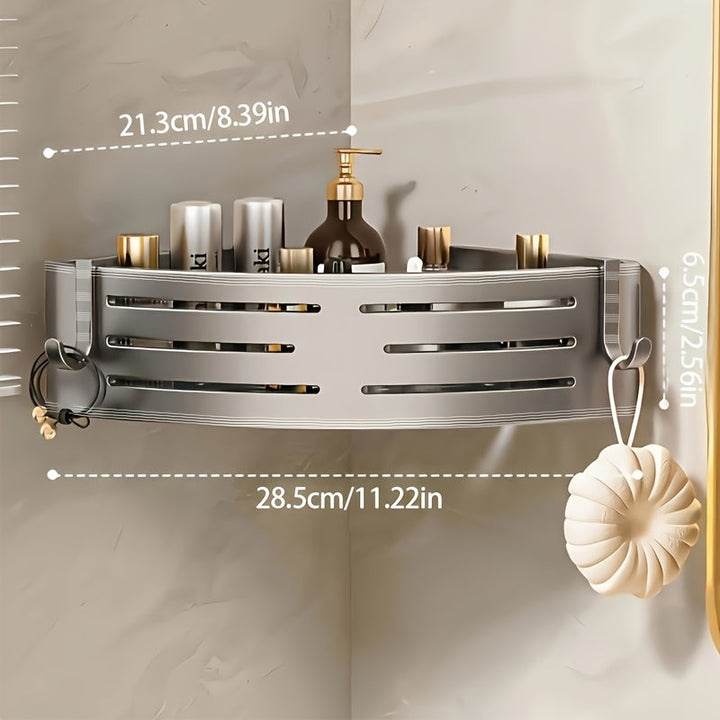 FlexHaken: Mensola da Parete Cucina – mensola in alluminio multifunzionale, salvaspazio e decorativa con ganci per utensili e accessori da bagno