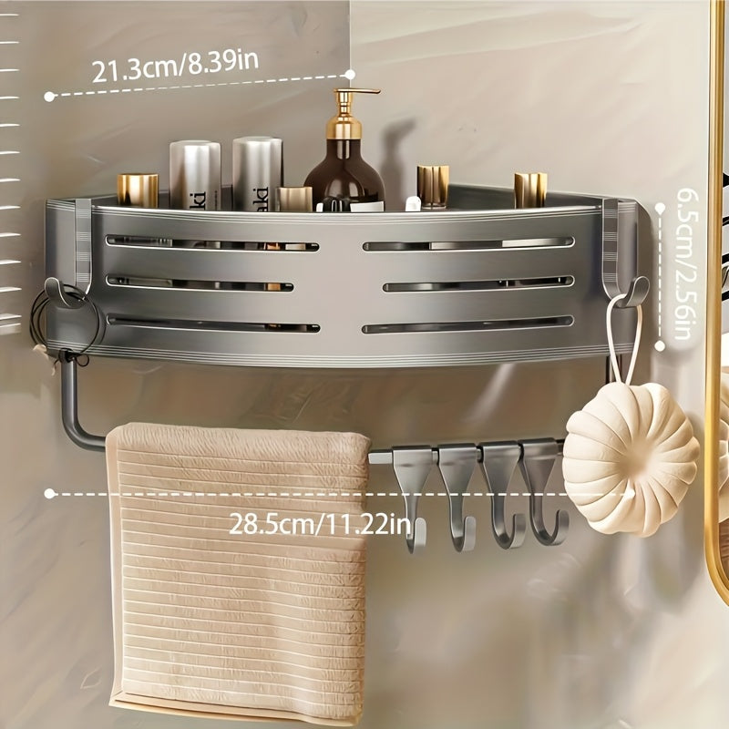 FlexHaken: Mensola da Parete Cucina – mensola in alluminio multifunzionale, salvaspazio e decorativa con ganci per utensili e accessori da bagno