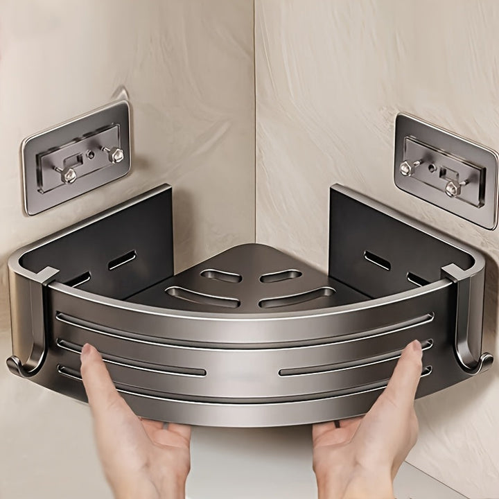 FlexHaken: Mensola da Parete Cucina – mensola in alluminio multifunzionale, salvaspazio e decorativa con ganci per utensili e accessori da bagno