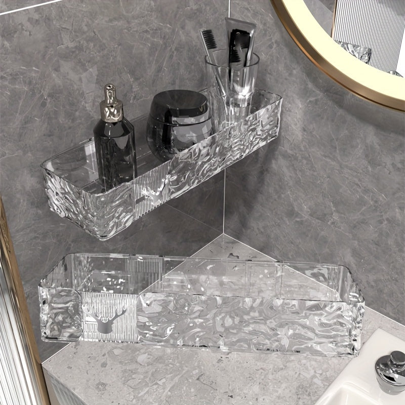 FlexRegal: Mensola da Parete per Bagno – mensola in plastica moderna, multifunzionale e stabile senza forare per cosmetici e accessori
