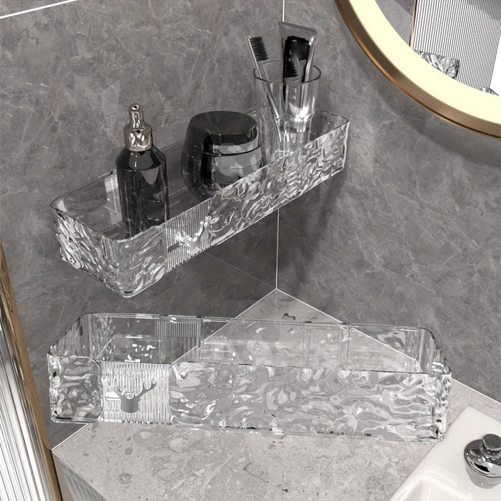 FlexRegal: Mensola da Parete per Bagno – mensola in plastica moderna, multifunzionale e stabile senza forare per cosmetici e accessori