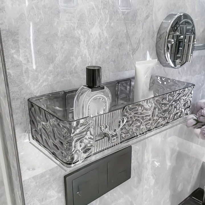 FlexRegal: Mensola da Parete per Bagno – mensola in plastica moderna, multifunzionale e stabile senza forare per cosmetici e accessori