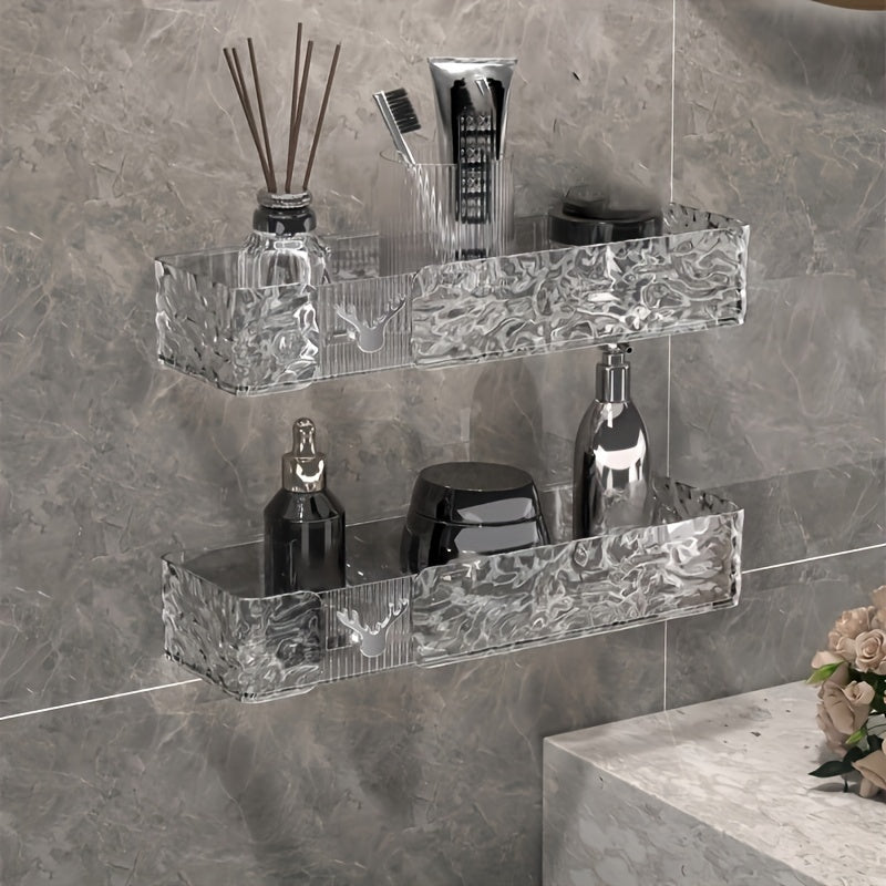 FlexRegal: Mensola da Parete per Bagno – mensola in plastica moderna, multifunzionale e stabile senza forare per cosmetici e accessori
