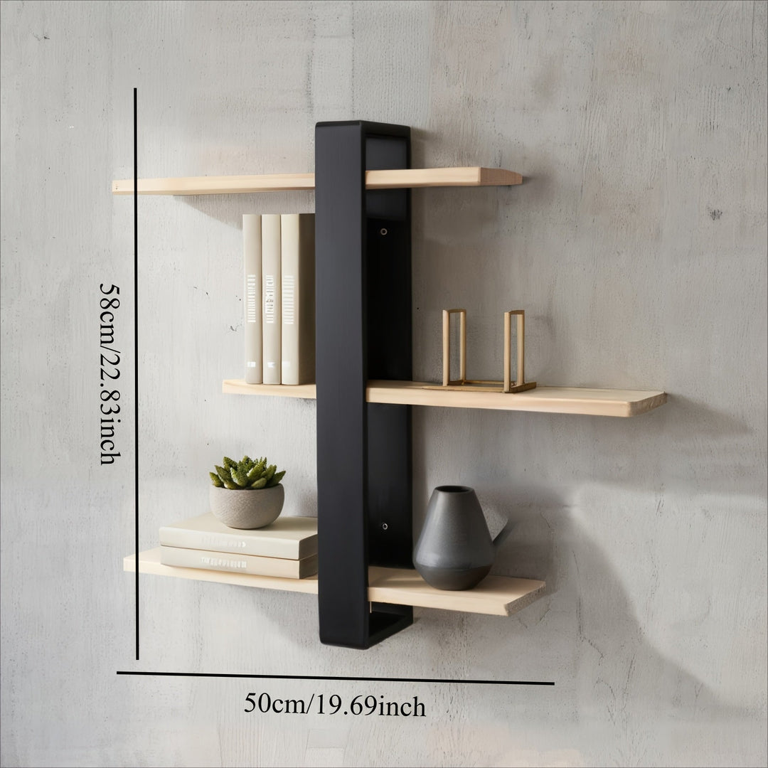 FlexiHolz: Mensola in legno – regolabile, sospesa e appesa con spazio di archiviazione a più livelli per soggiorno e camera da letto