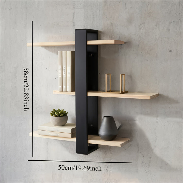 FlexiHolz: Mensola in legno – regolabile, sospesa e appesa con spazio di archiviazione a più livelli per soggiorno e camera da letto