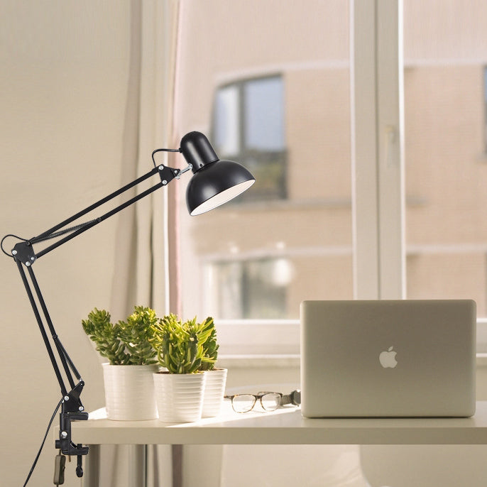 FlexiLux: Lampada da tavolo regolabile in metallo con clip e LED 1 fiamma – per scrivania e camera da letto