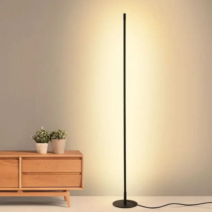 FlorGlow: Lampada da terra LED con moderno involucro in metallo e dimmerabile senza fasi – per angolo divano e home office